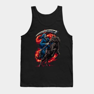 grim reaper riding horse illustration Tank Top